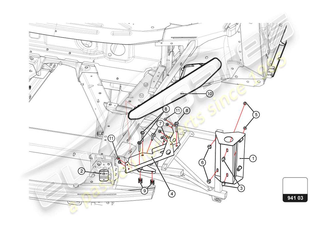 lamborghini super trofeo evo 2 (2022) front lights part diagram