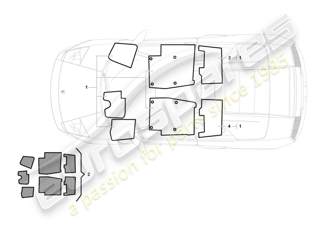 lamborghini lp640 coupe (2007) flooring (carpet) part diagram