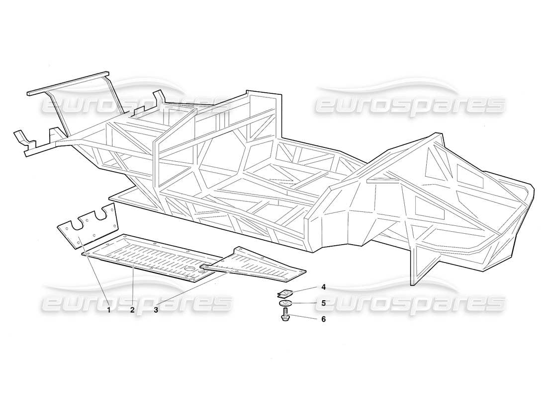 lamborghini diablo se30 (1995) frame elements (valid for switzerland - january 1995) part diagram