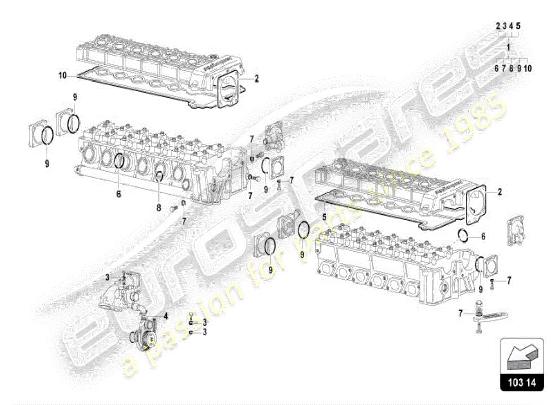 lamborghini diablo vt (1999) kit guarnizioni coperchi part diagram