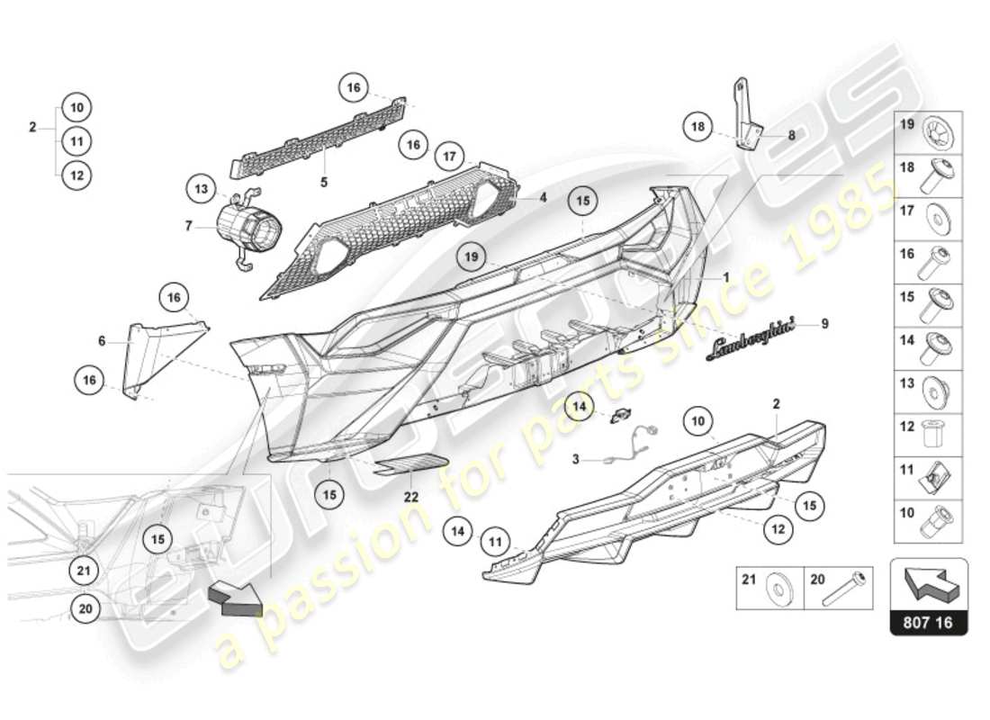 lamborghini sto (2024) bumper rear part diagram