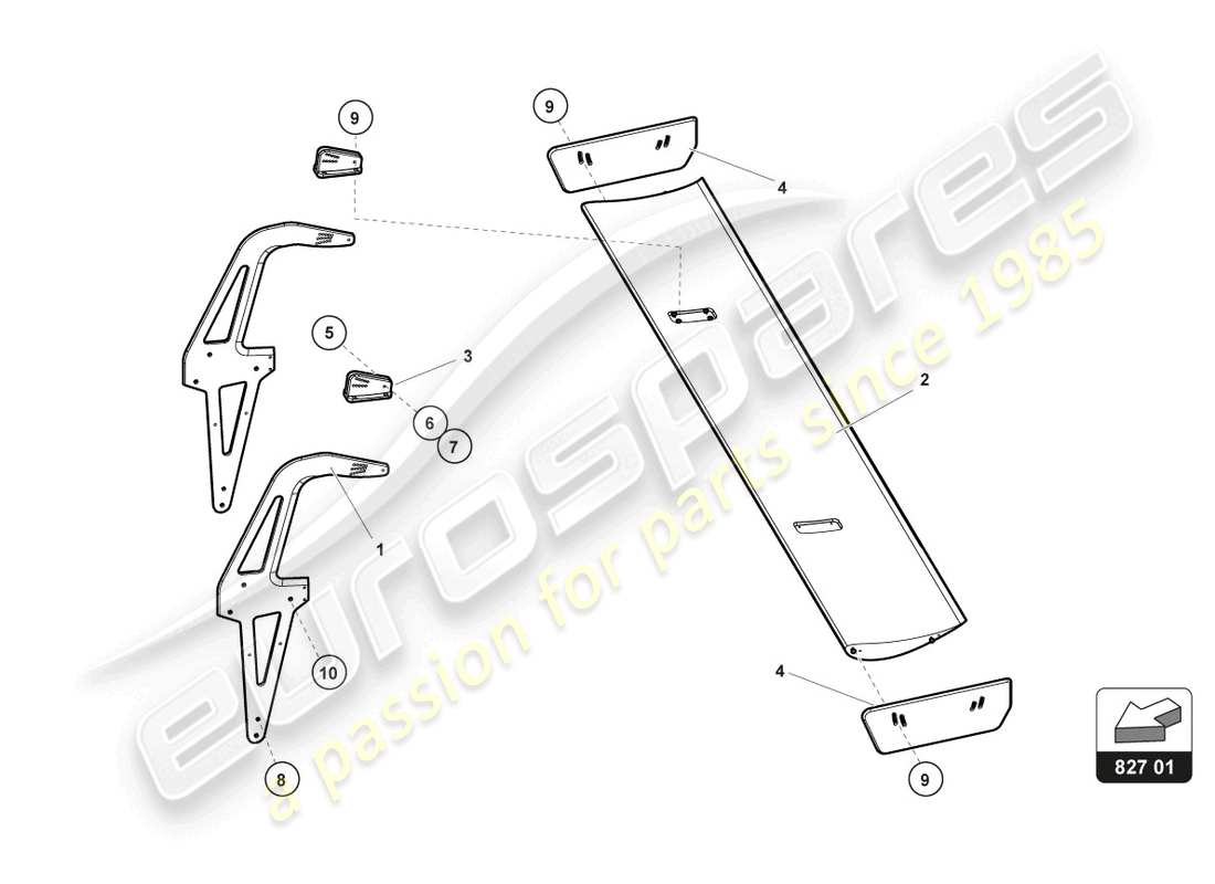 lamborghini gt3 (2017) rear wing part diagram