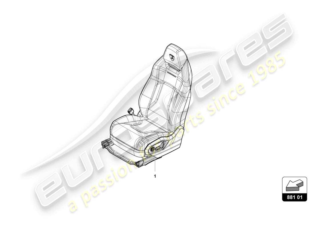 lamborghini urus s (2024) seat, complete front part diagram