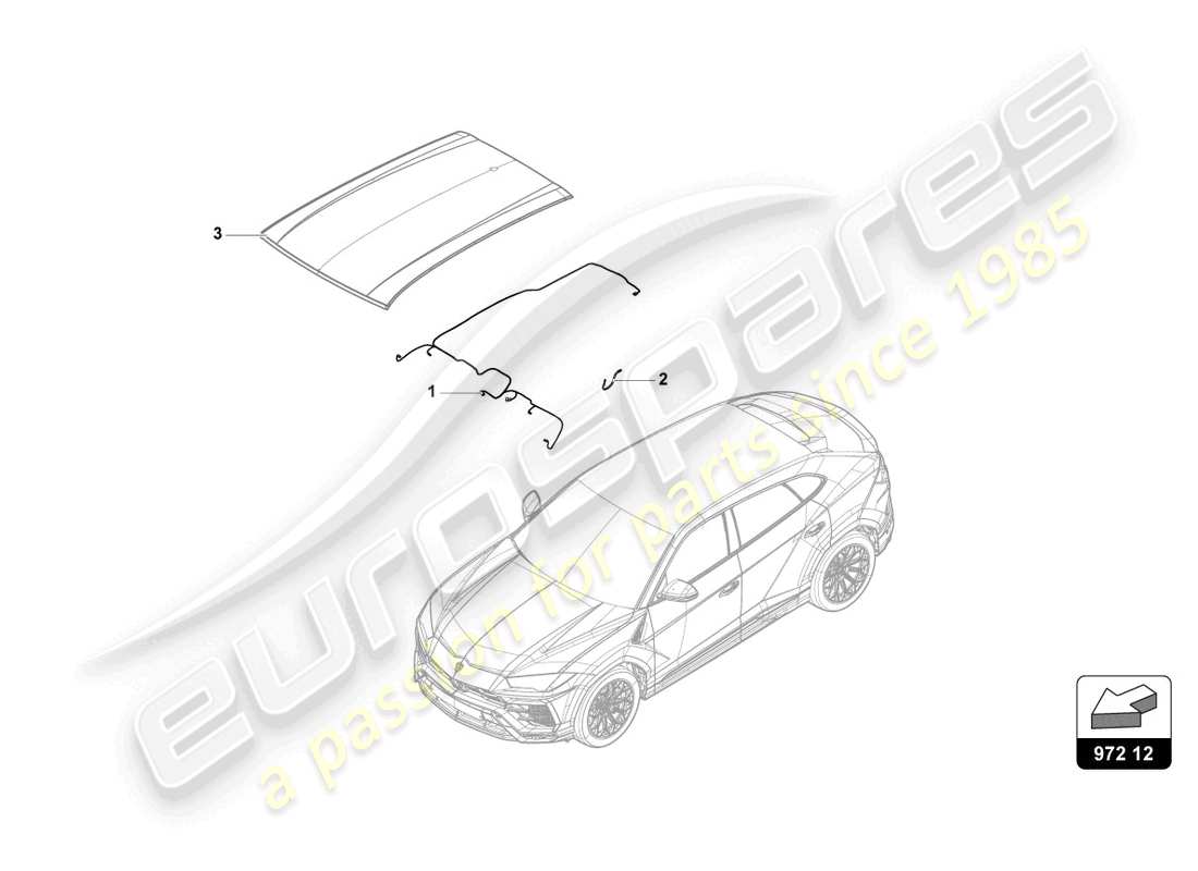 lamborghini urus (2022) roof wiring harness part diagram