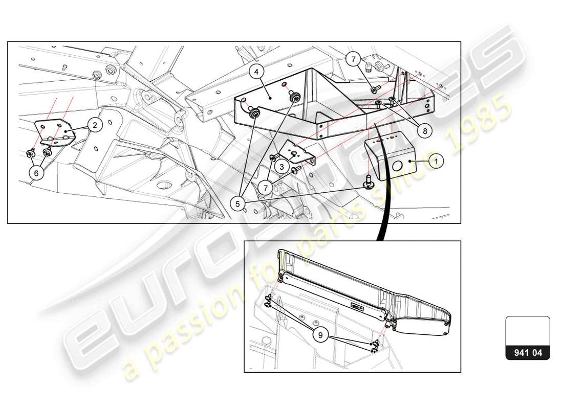 lamborghini super trofeo evo 2 (2022) rear lights part diagram