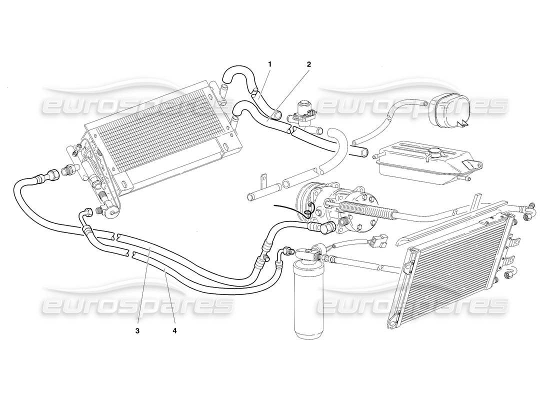 lamborghini diablo sv (1998) climate control (valid for gb - november 1998) part diagram