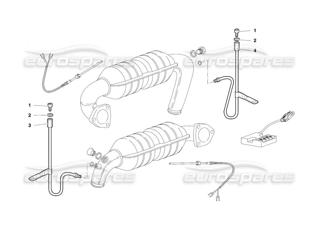 lamborghini diablo se30 (1995) exhaust system (valid for switzerland - january 1995) part diagram