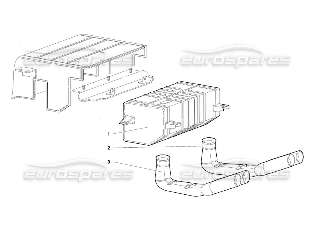 lamborghini diablo se30 (1995) exhaust system (valid for switzerland - january 1995) part diagram