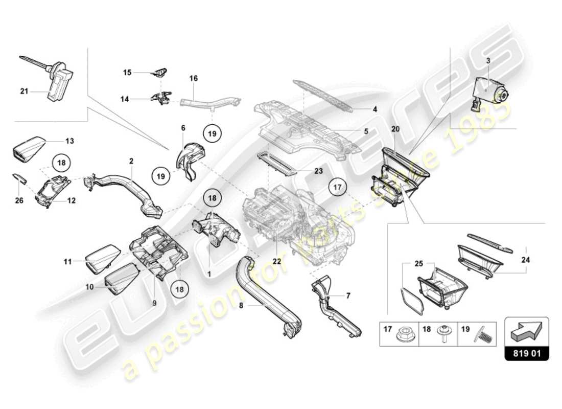 lamborghini sto (2024) air vent part diagram