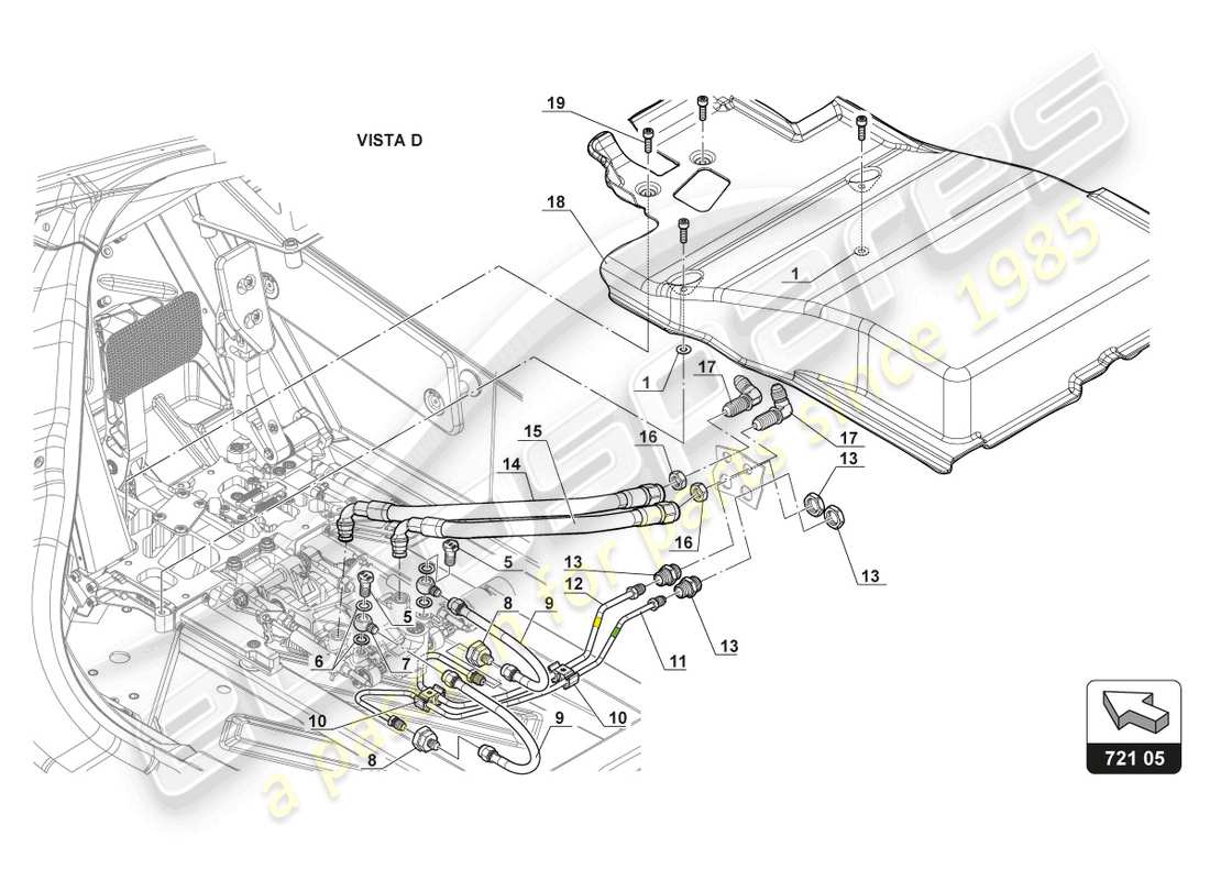 lamborghini gt3 (2017) pedal mechanism part diagram