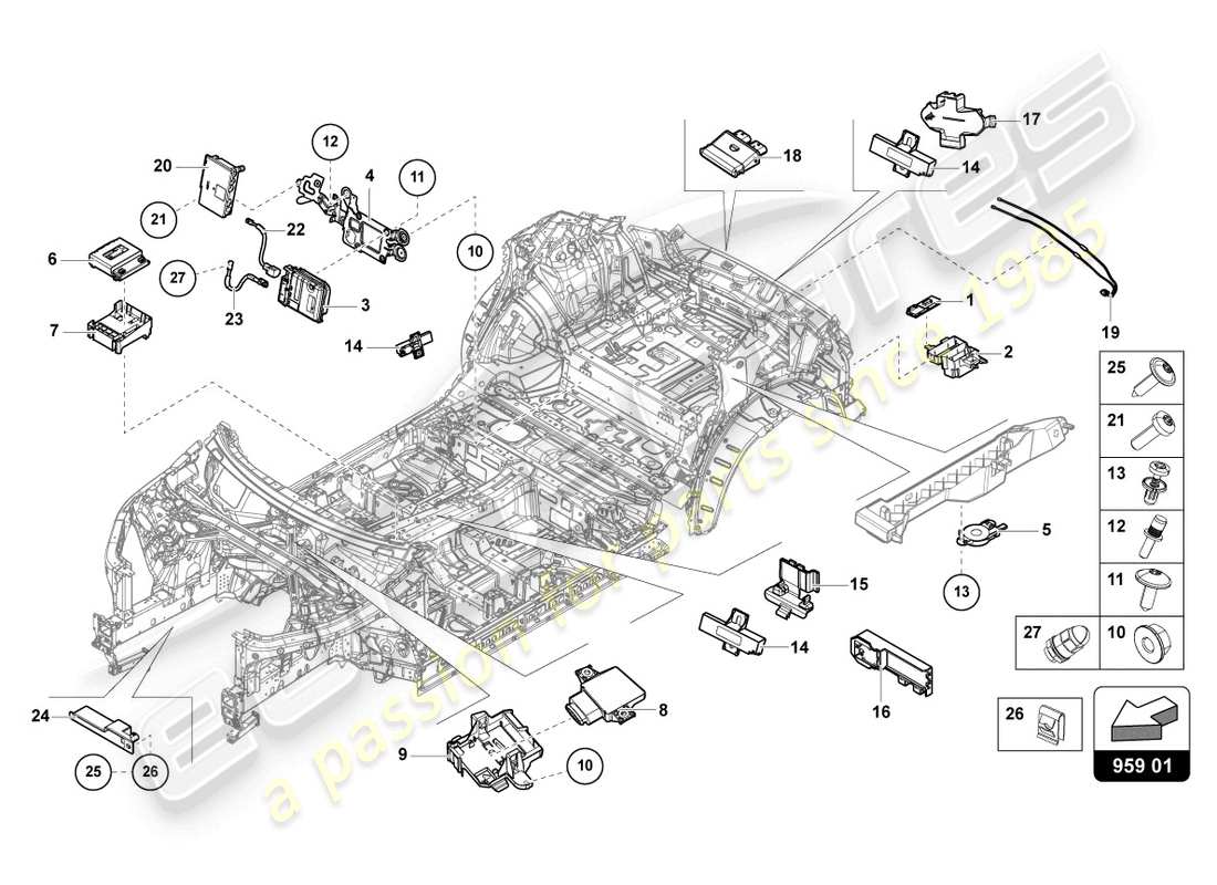 lamborghini urus performante (2024) control unit for tailgate part diagram