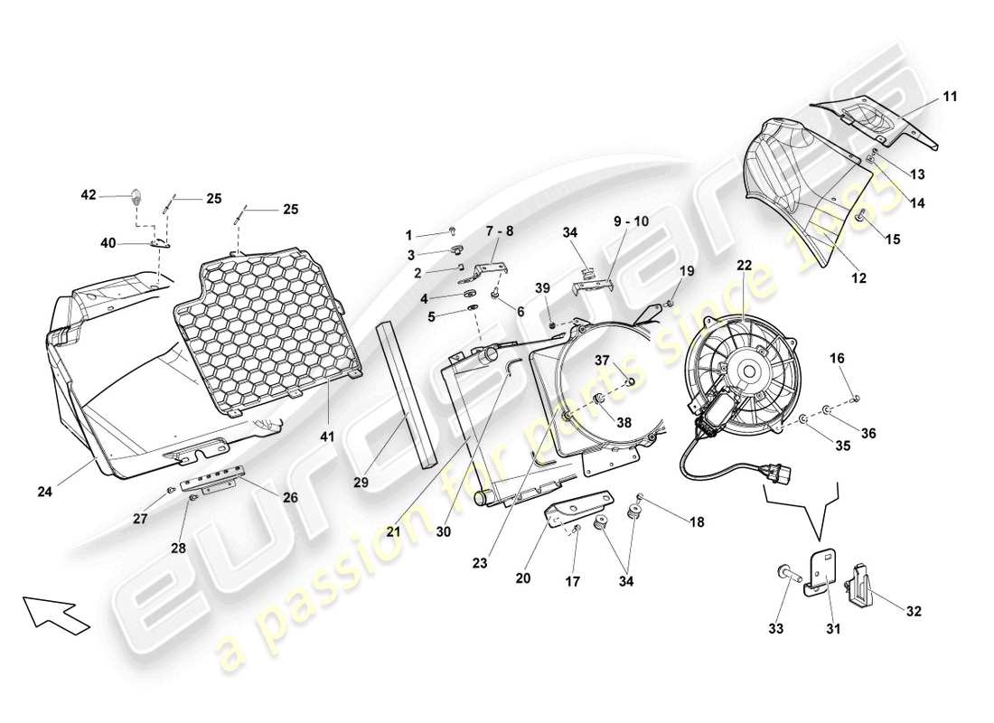 lamborghini lp560-4 coupe fl ii (2014) cooler for coolant part diagram