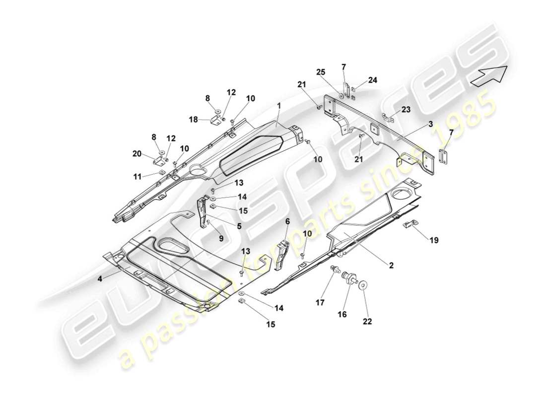 lamborghini lp560-4 coupe (2009) cover for engine compartment part diagram