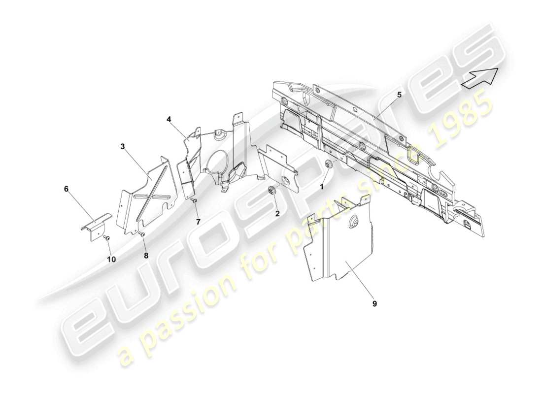 lamborghini lp560-4 coupe (2009) heat shield part diagram