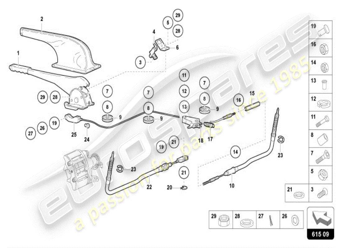 lamborghini diablo vt (1998) handbrake part diagram