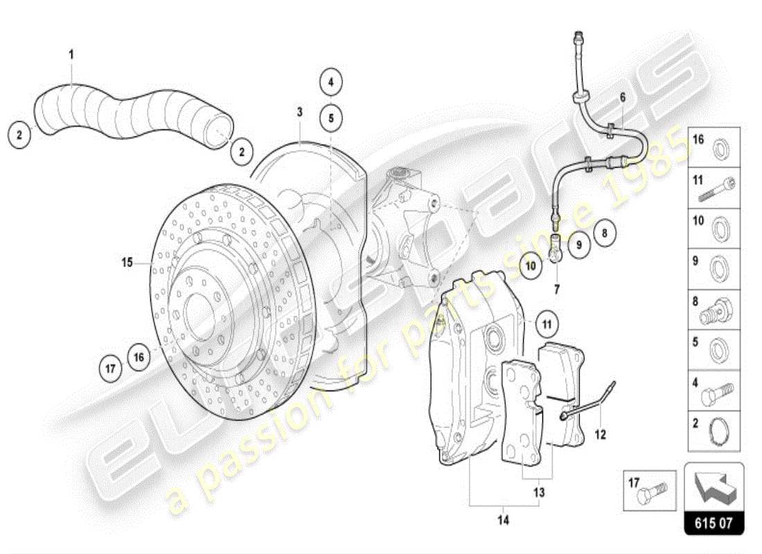 lamborghini diablo vt (1998) brake disc front part diagram