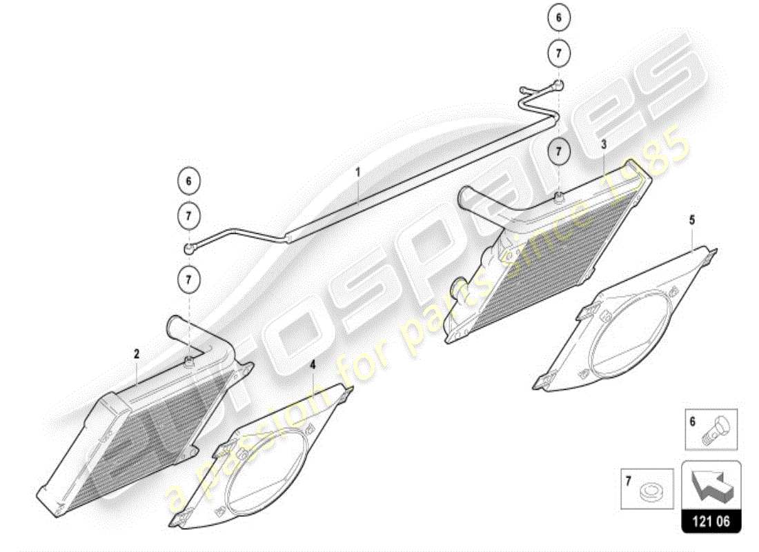 lamborghini diablo vt (1995) cooler for coolant part diagram