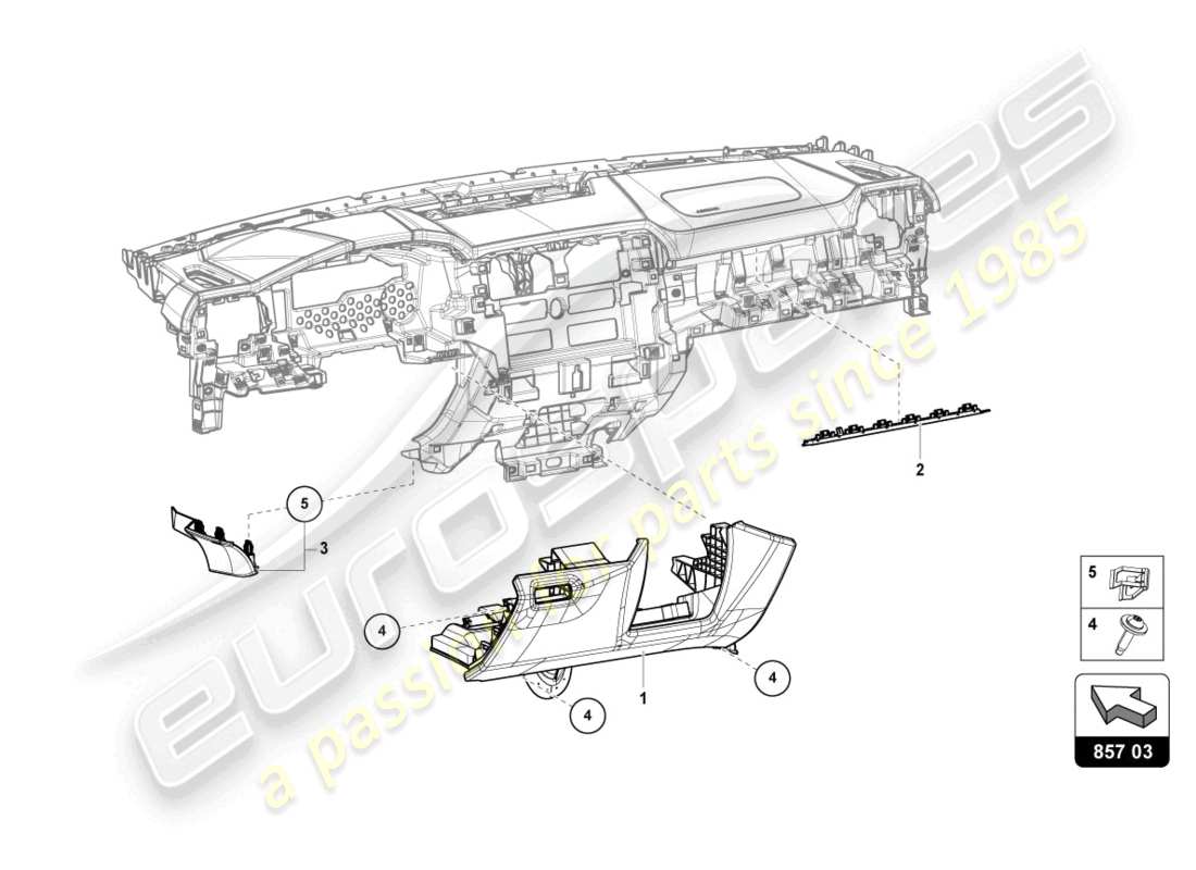 lamborghini urus (2019) instrument panel part diagram