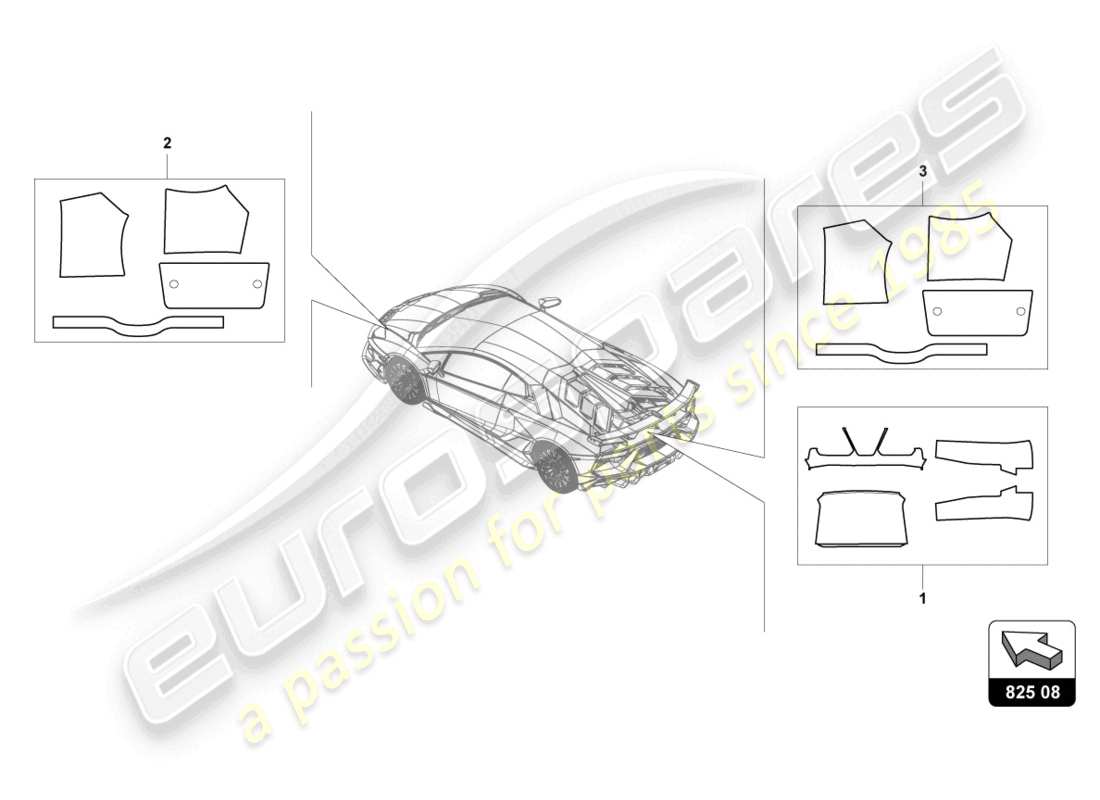 lamborghini lp770-4 svj coupe (2022) heat shield part diagram