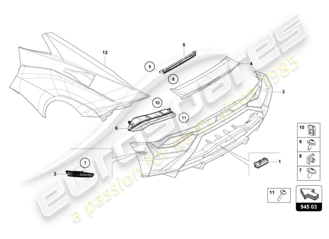 lamborghini sto (2021) rear light part diagram