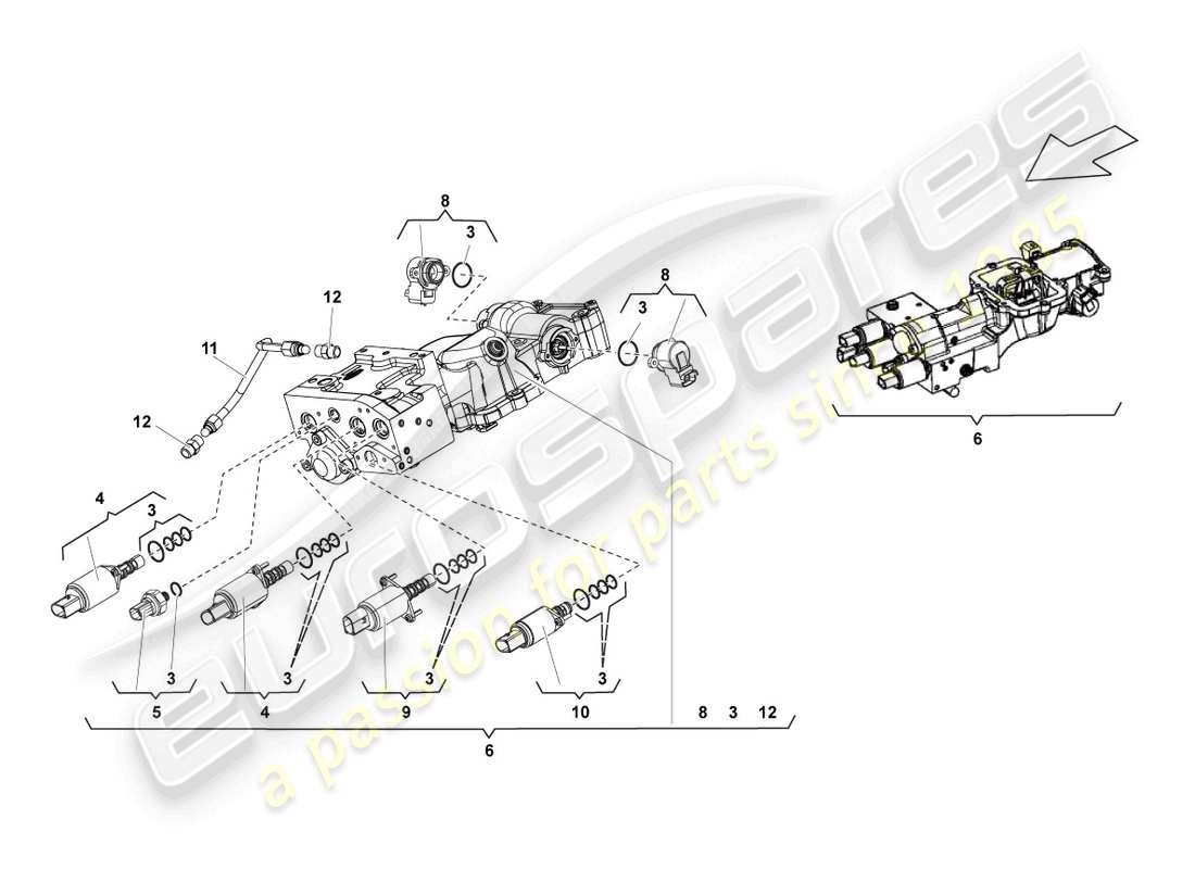 lamborghini lp560-4 coupe (2009) valve unit part diagram