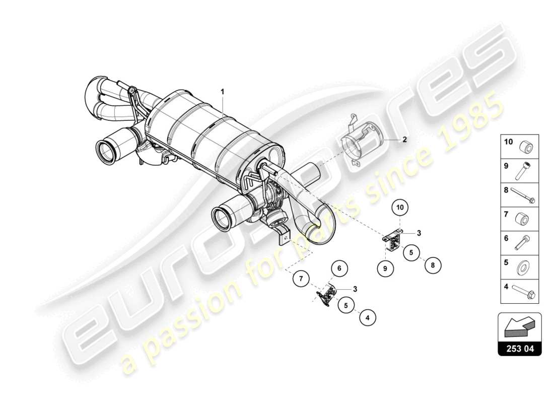 lamborghini sto (2023) silencer part diagram