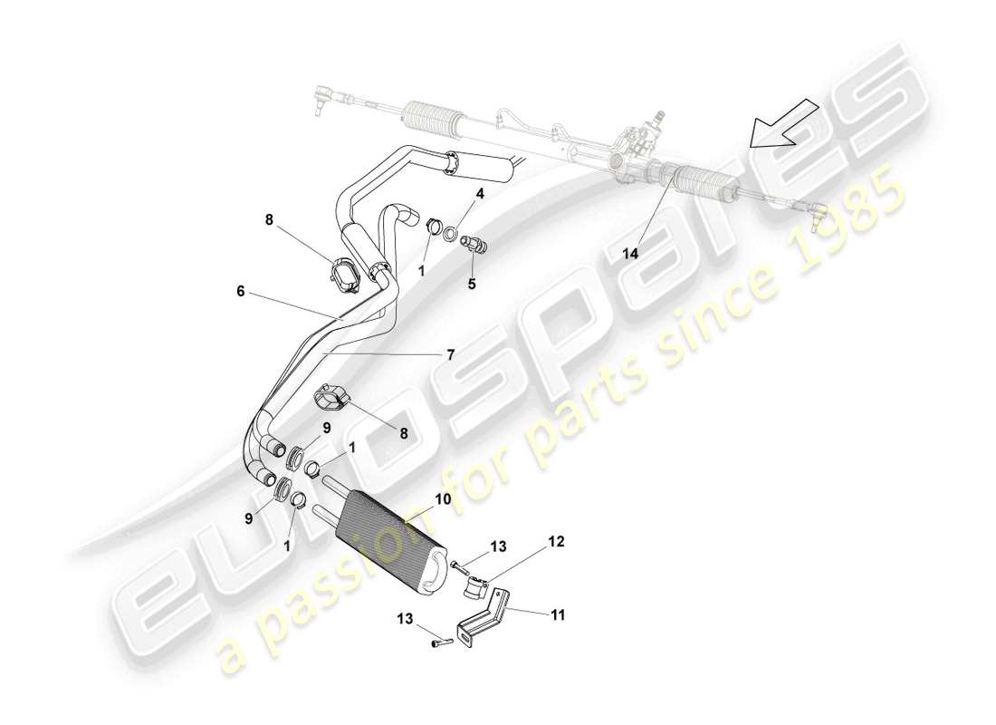 lamborghini gallardo spyder (2007) oil cooler part diagram