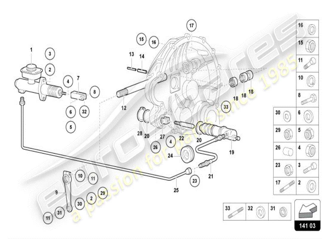 lamborghini diablo vt (1995) clutch part diagram