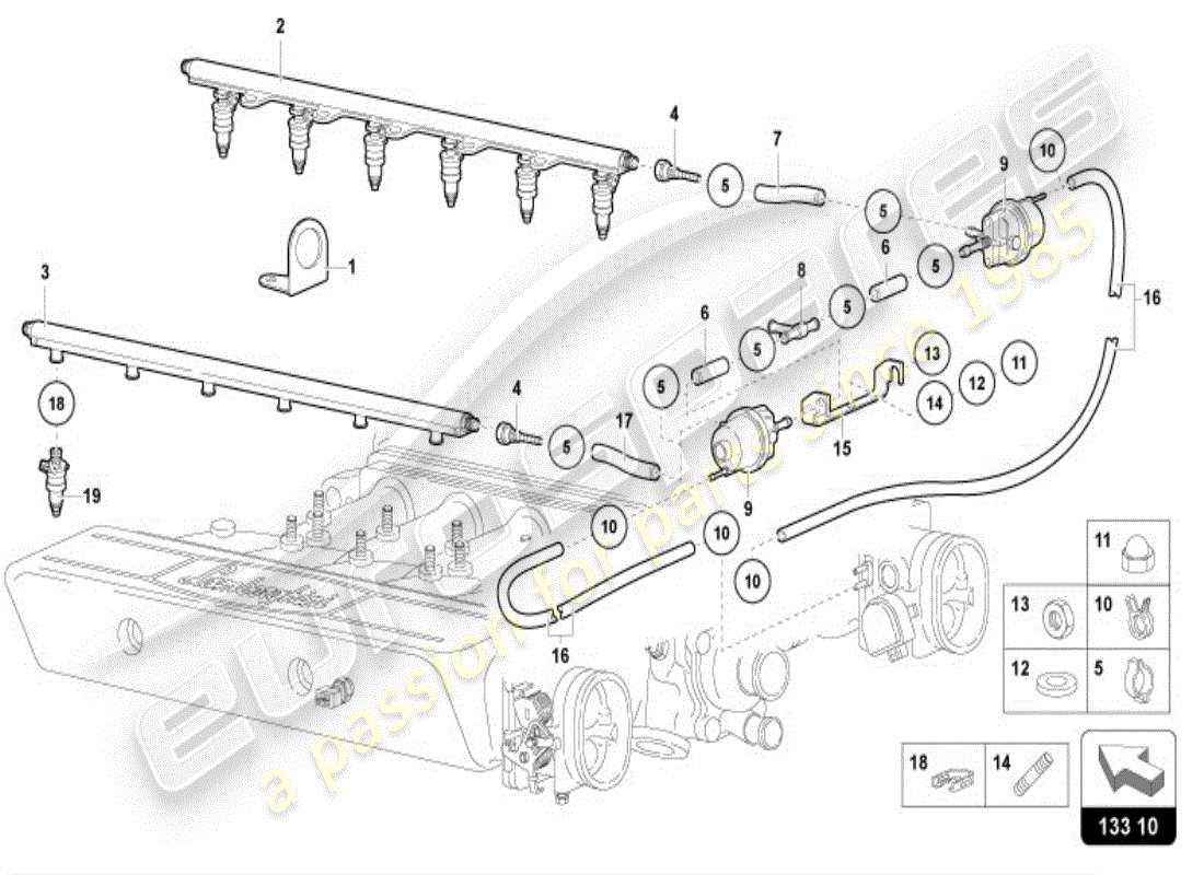 lamborghini diablo vt (1996) fuel system part diagram