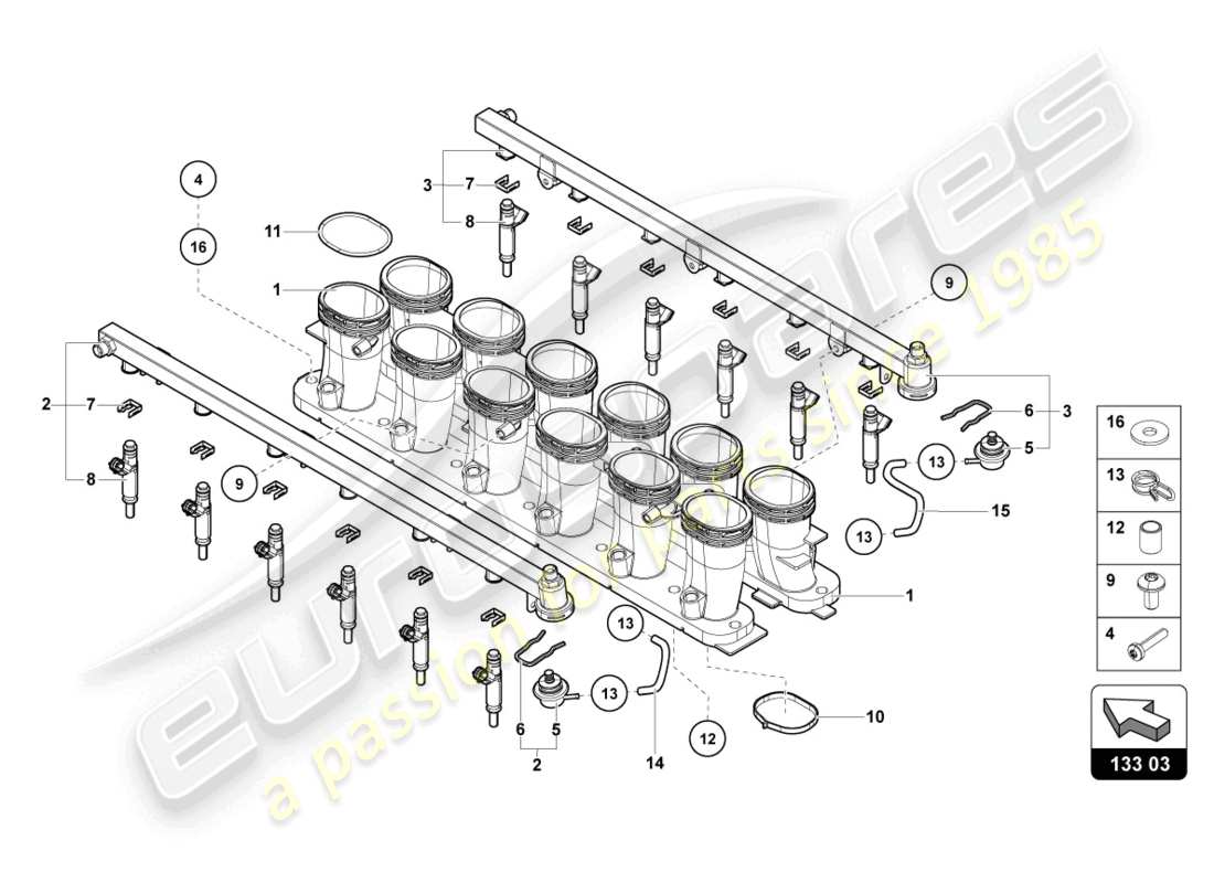 lamborghini sian roadster (2021) intake manifold part diagram