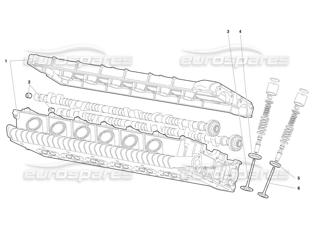 lamborghini diablo se30 (1995) left cylinder head (valid for usa - january 1995) part diagram