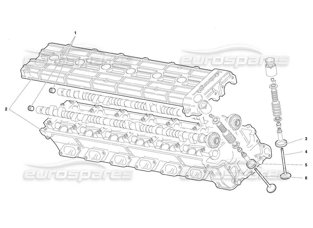 lamborghini diablo se30 (1995) right cylinder head (valid for canada - january 1995) part diagram