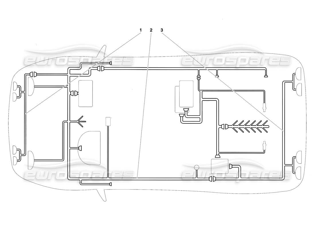 lamborghini diablo se30 (1995) electrical system (valid for usa - january 1995) part diagram