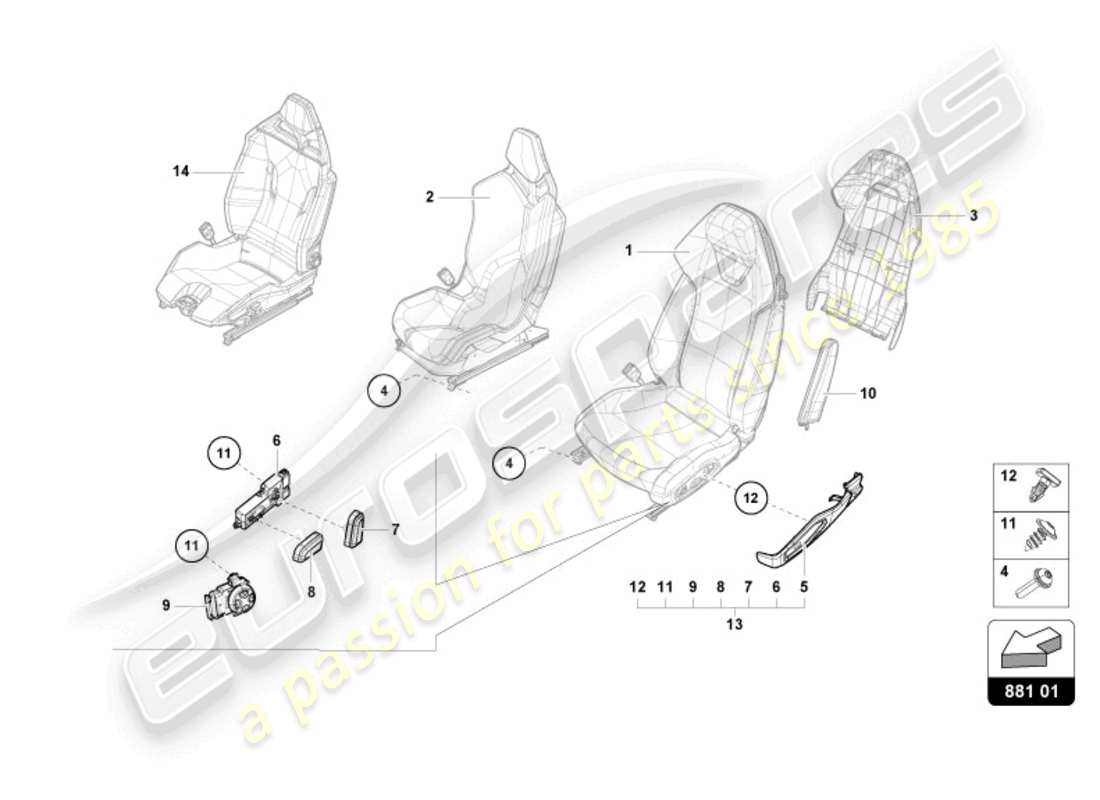 lamborghini sterrato (2024) seat part diagram