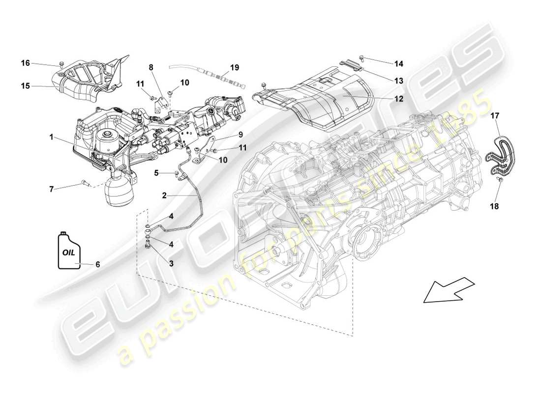 lamborghini lp560-4 coupe (2010) gear selector part diagram