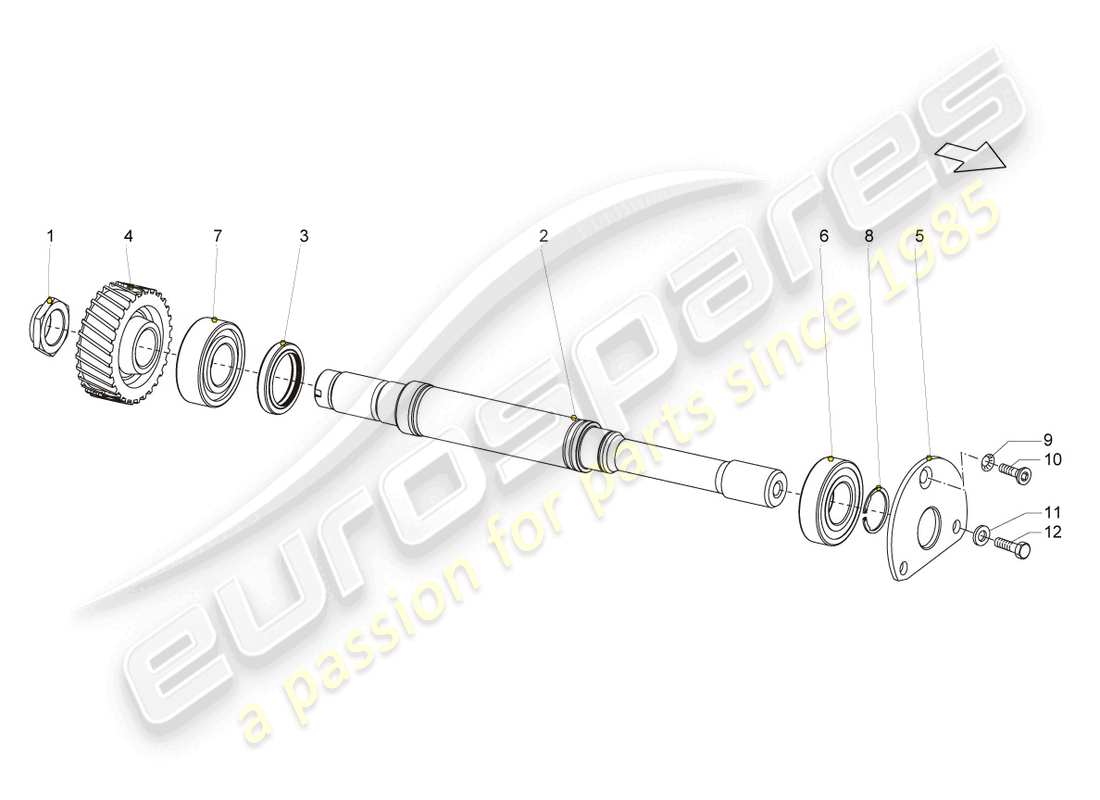 lamborghini superleggera (2008) input shaft part diagram