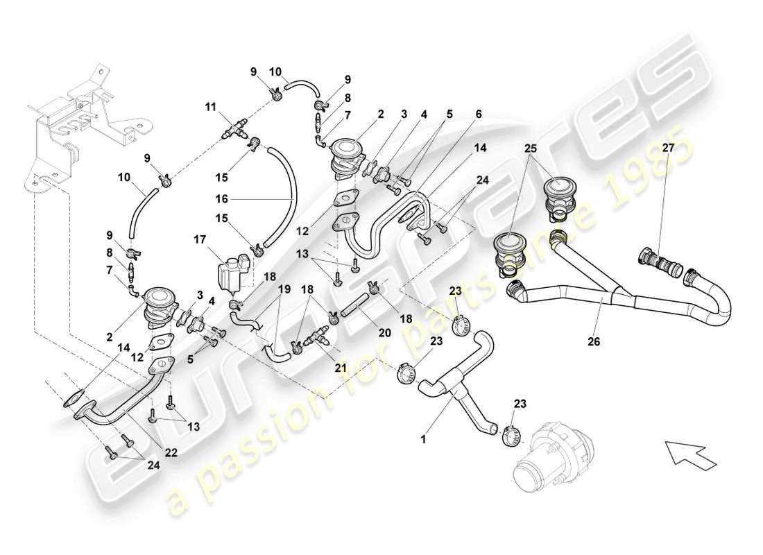 lamborghini gallardo spyder (2006) kombi valve part diagram