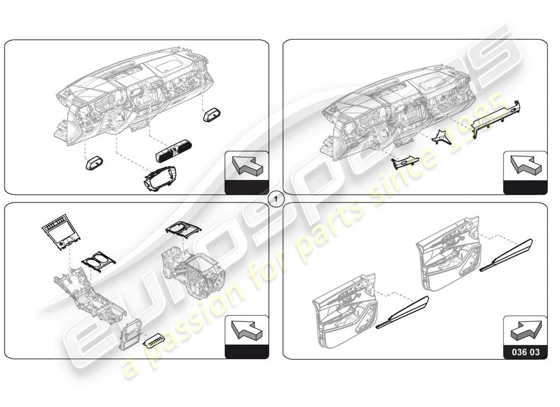 lamborghini urus s (accessories) moldings part diagram