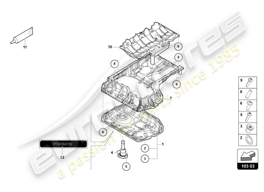 lamborghini urus (2022) engine oil sump part diagram