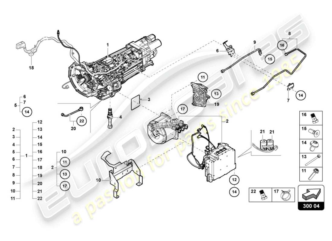 lamborghini countach lpi 800-4 (2022) gearbox part diagram