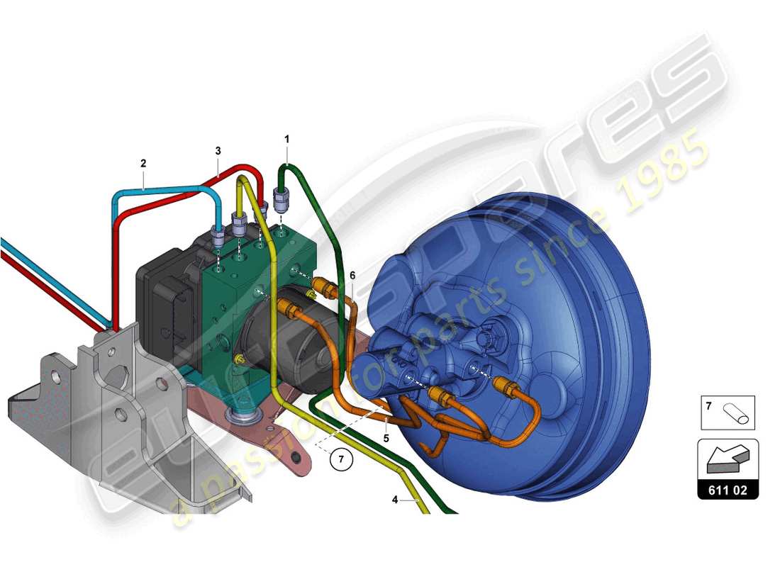 a part diagram from the lamborghini ultimae roadster (2022) parts catalogue