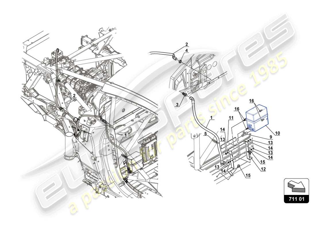 a part diagram from the lamborghini gt3 (2017) parts catalogue