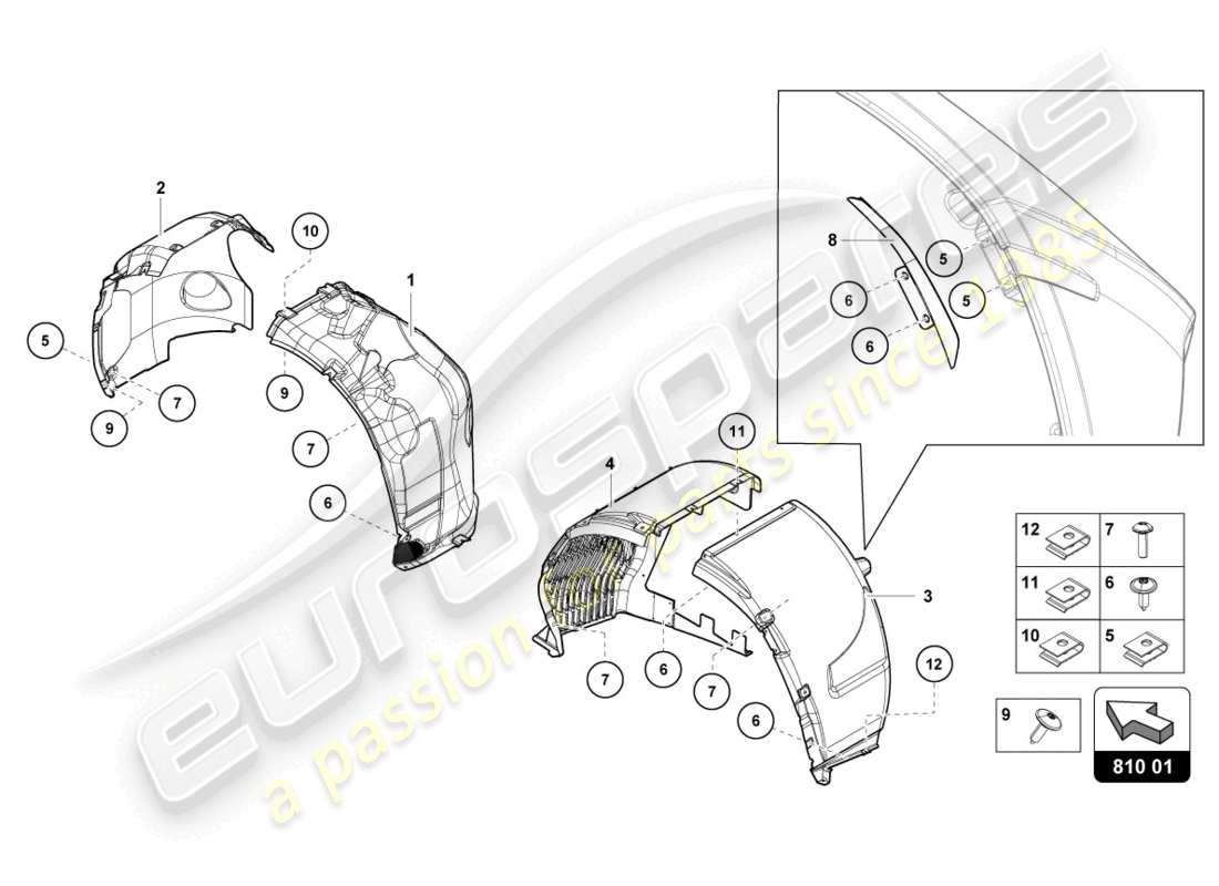 lamborghini ultimae (2022) wheel housing part diagram