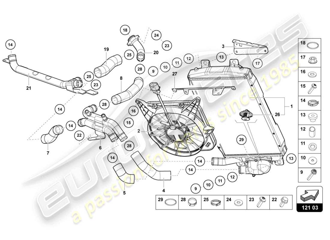 a part diagram from the lamborghini countach lpi 800-4 (2022) parts catalogue