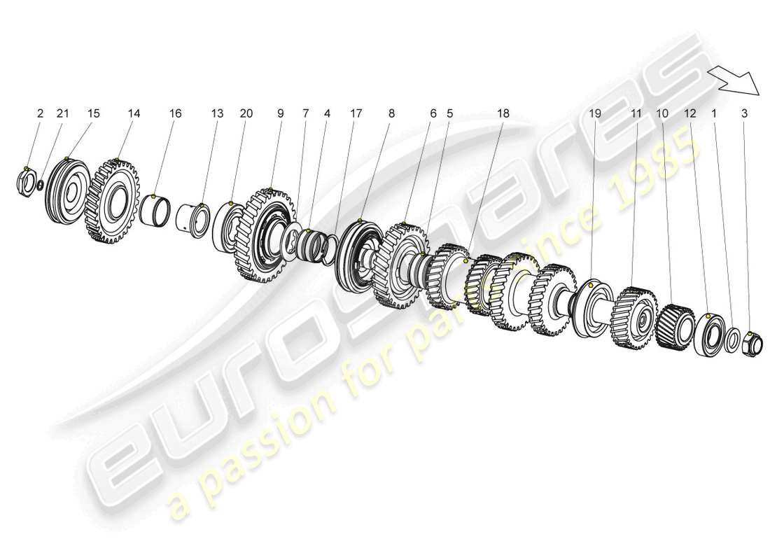 lamborghini superleggera (2008) output shaft part diagram