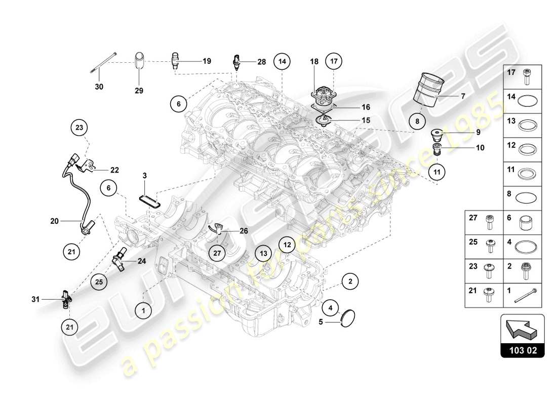 lamborghini countach lpi 800-4 (2022) oil sump part diagram