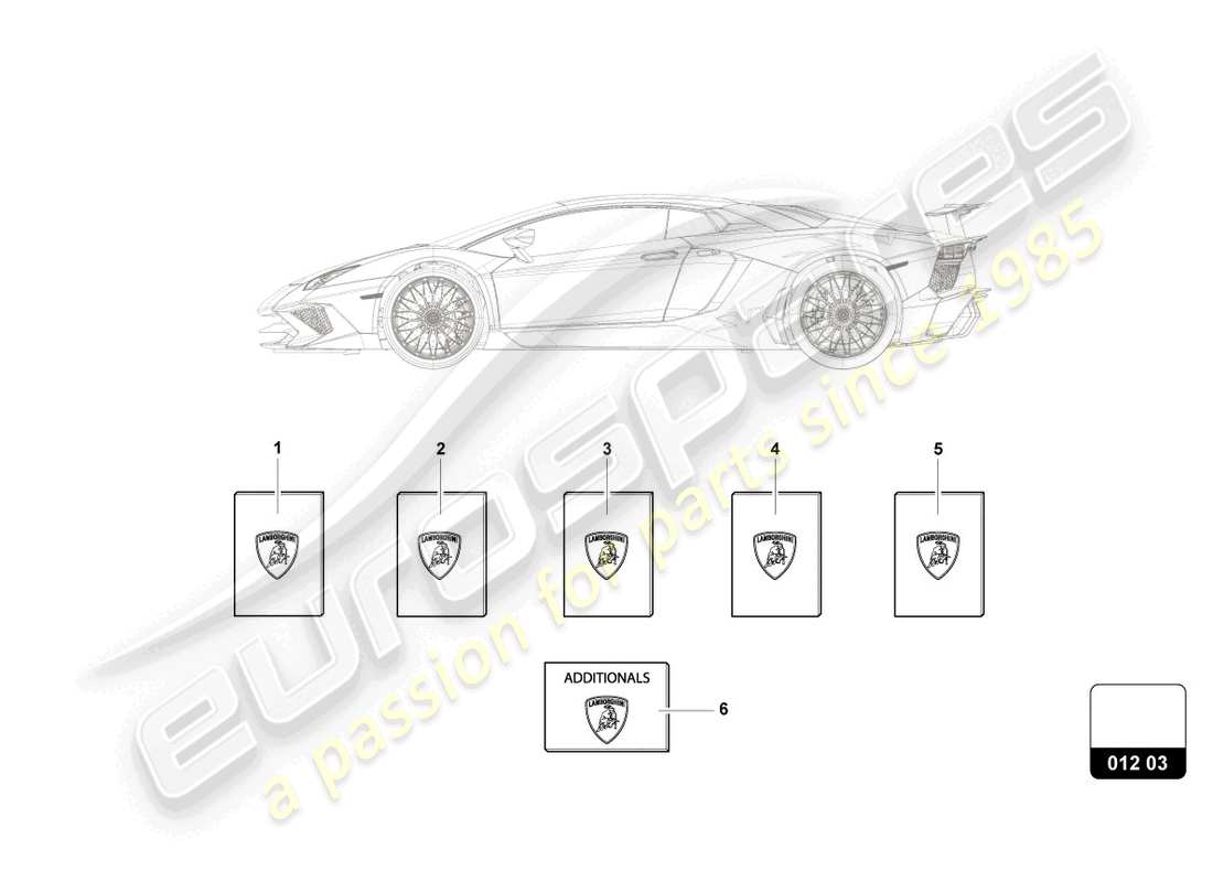 lamborghini countach lpi 800-4 (2022) 1 set vehicle literature part diagram