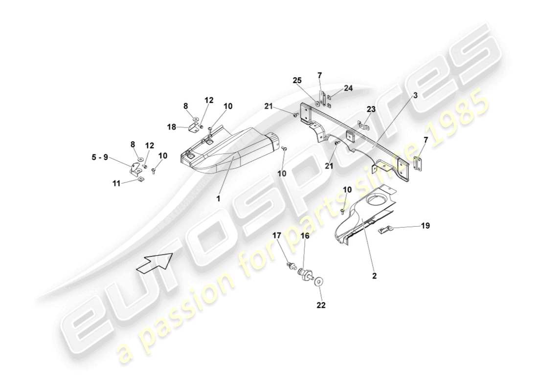 lamborghini lp570-4 sl (2012) cover for engine compartment part diagram