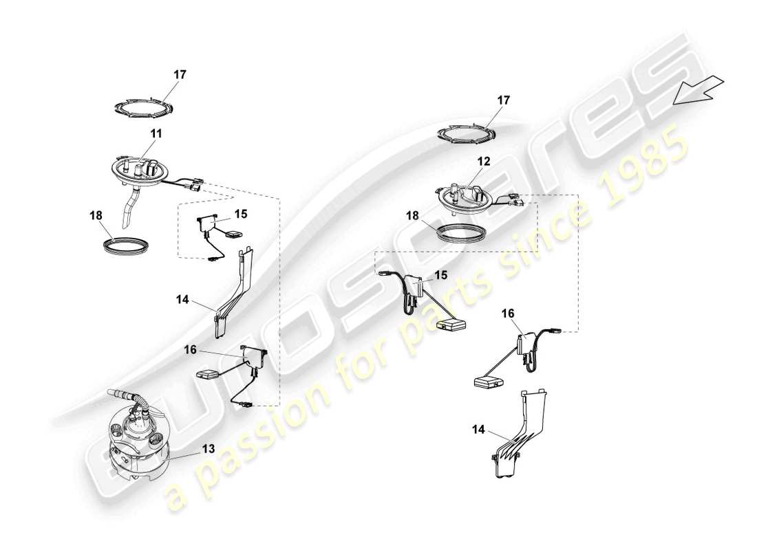 lamborghini lp570-4 sl (2012) fuel delivery unit and sender for fuel gauge part diagram