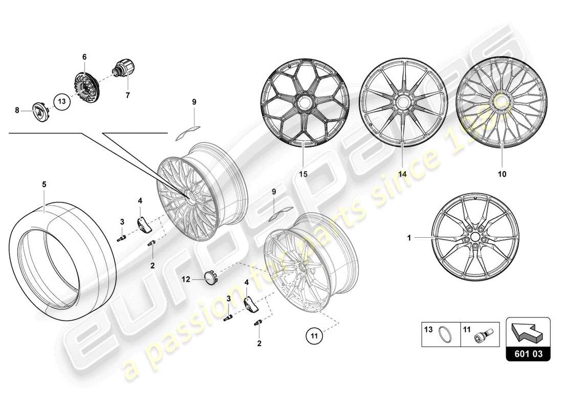 lamborghini ultimae roadster (2022) wheels/tyres front part diagram